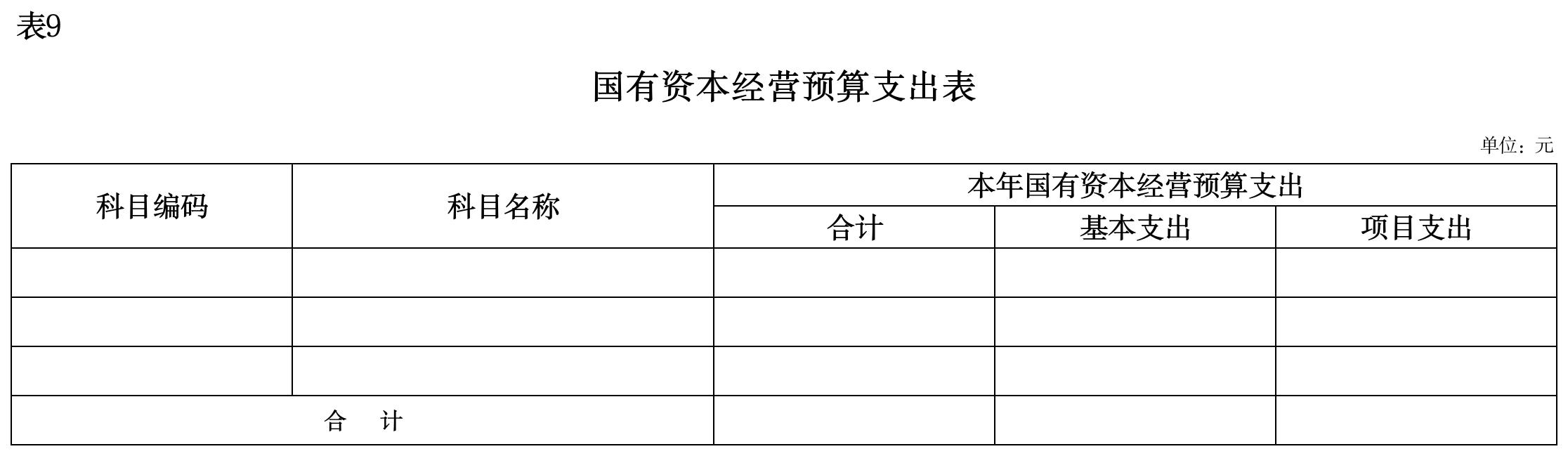 项目绩效目标表(9)_表9-国有资本经营预算支出表